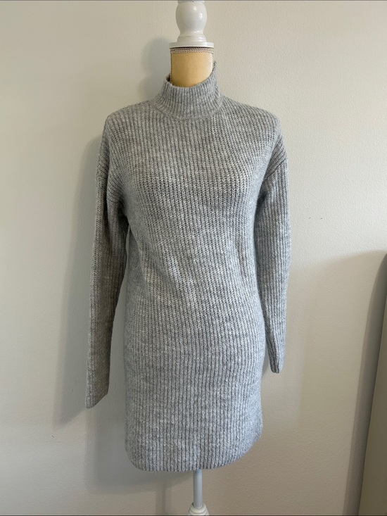 miami Dresses & Skirts - miami Gray Ribbed Turtleneck Sweater Dress